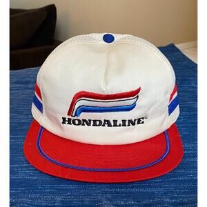 Vintage HONDALINE Trucker Style Hat Mesh Adjustable Snap Back Swingster Honda B